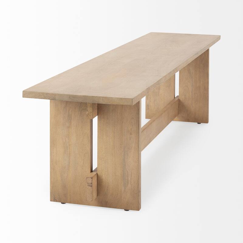 Aida Grey Brown Solid Wood Dining Bench