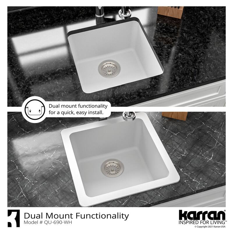 Karran Undermount Quartz Bar Single Bowl Sink