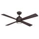preview thumbnail 1 of 6, Fanimation Kwad 52 inch Indoor Ceiling Fan with LED Light Kit and Remote - Dark Bronze with Reversible Cherry/Dark Walnut Blades