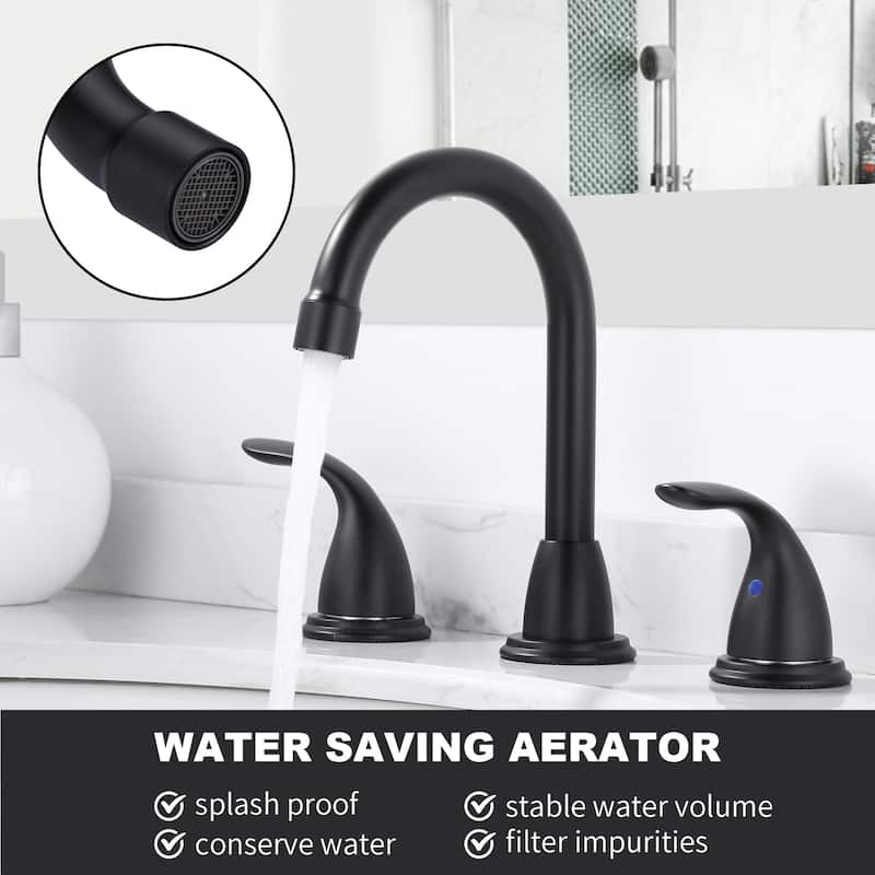 WOWOW 8 in. Widespread Double Handle Bathroom Faucet