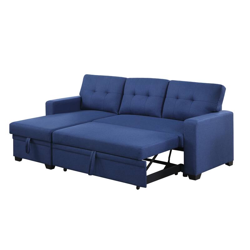 Convertible Upholstered Sectional Sofa With Pull-Out Chaise