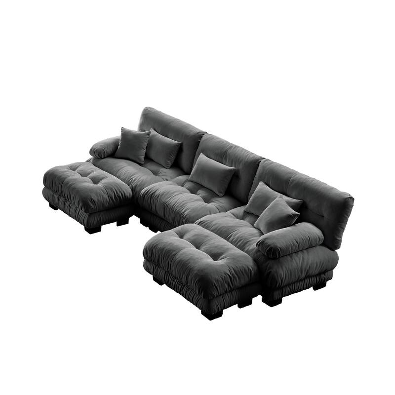 Free Combination Modular Chenille Sectional Sofa Comfy Cloud Couch for Living Room