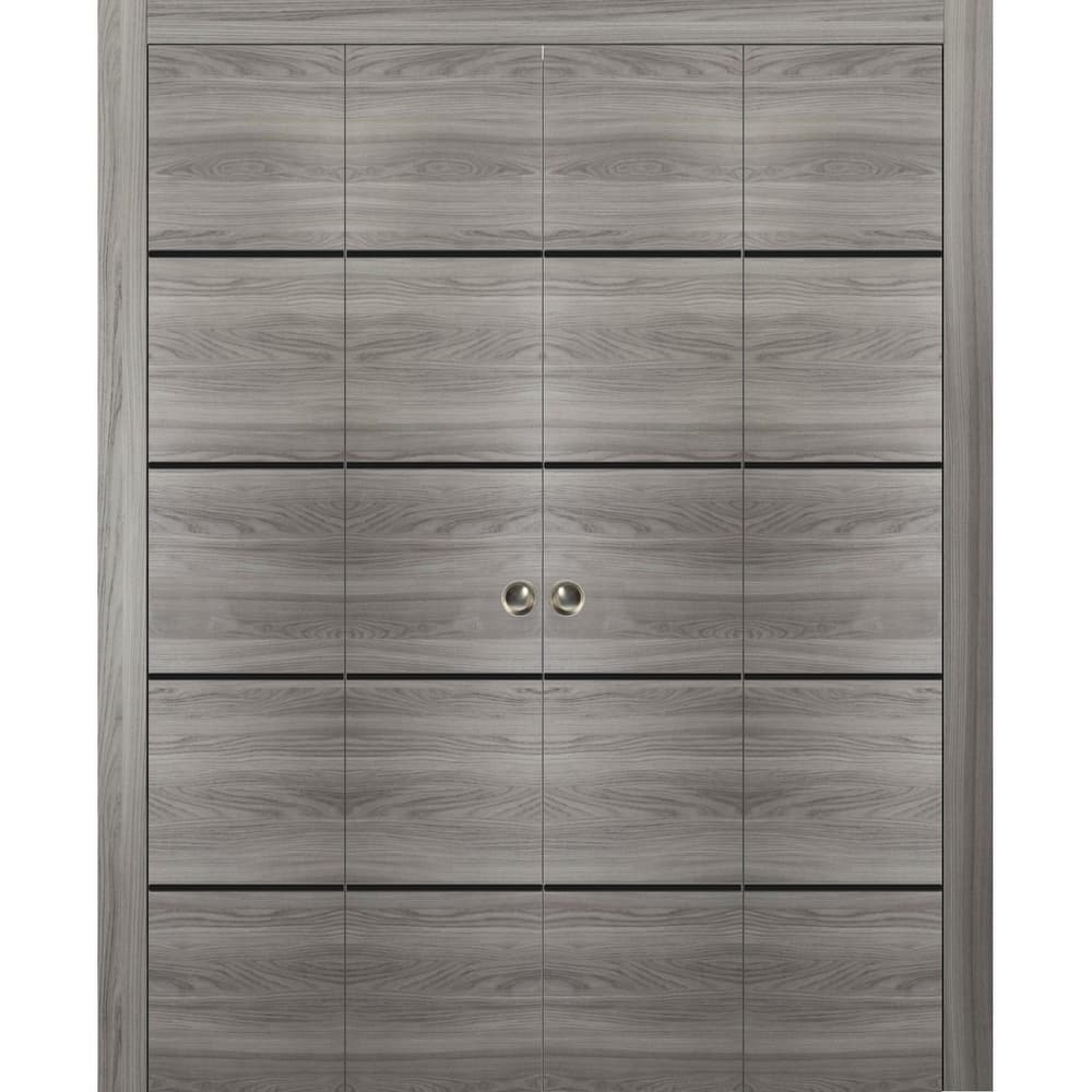 Double Bi-fold Doors Planum 0015 Ginger Ash with Sturdy Tracks