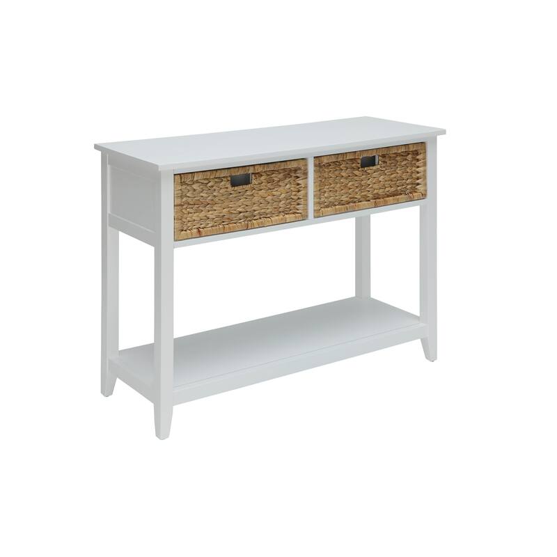 White Finish Console Table