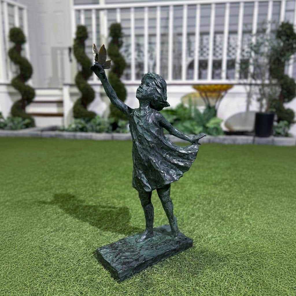 Hi-Line Girl with Butterfly Sculpture
