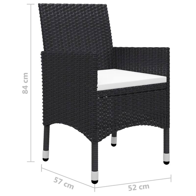 vidaXL Dining Set Black, Cream White - 35.4 x 59.1 x 29.5 in