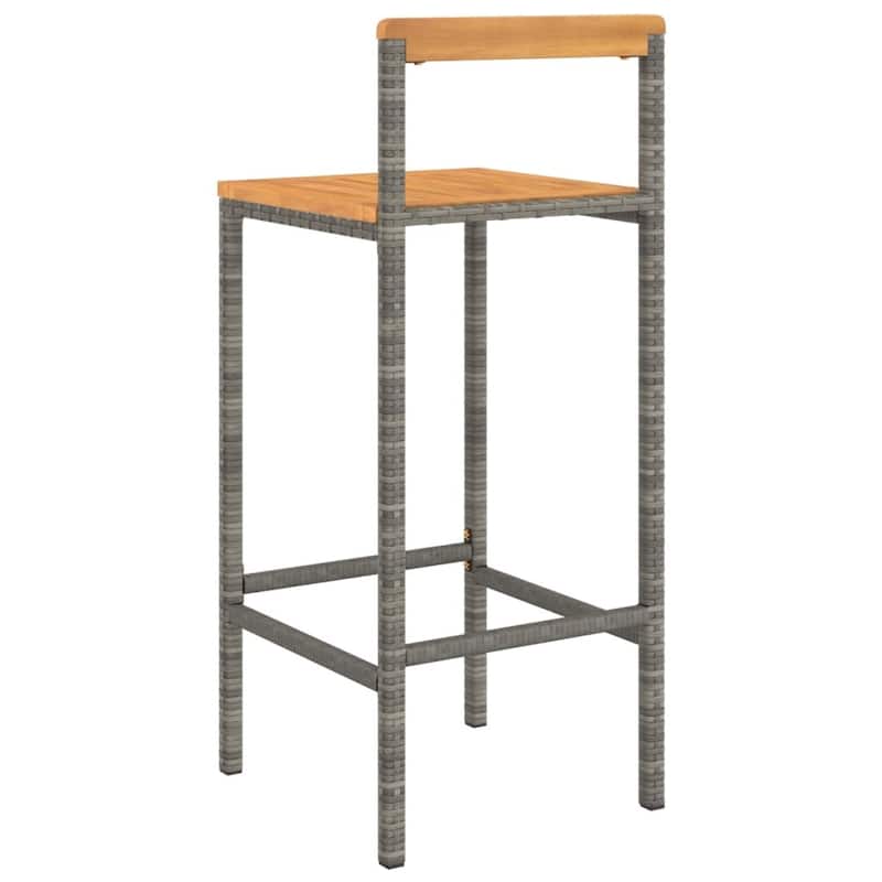 vidaXL Bar Stools 2/4 pcs Poly Rattan and Solid Wood Acacia
