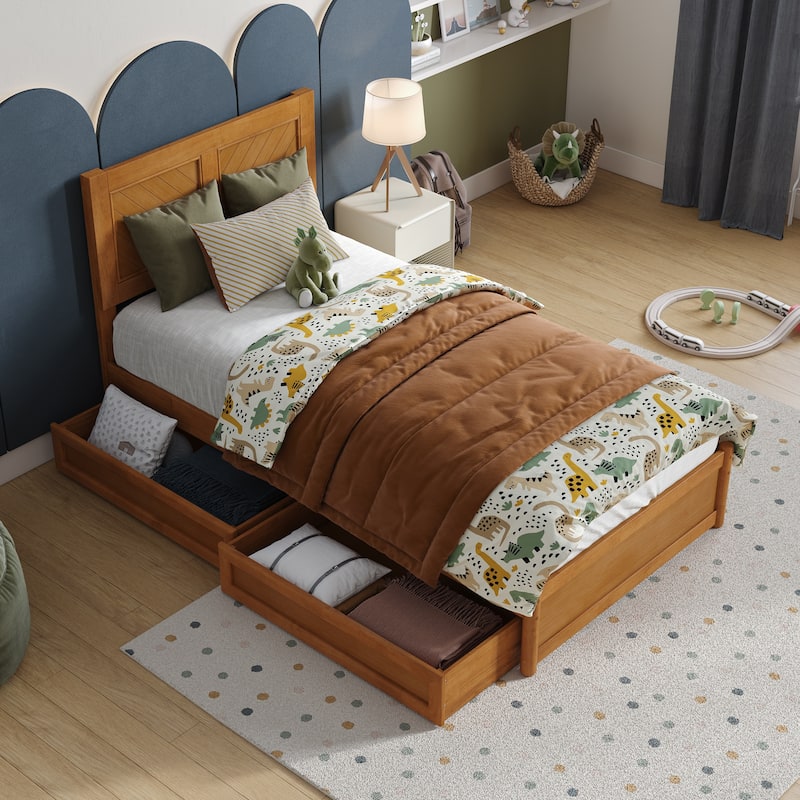 Clayton Platform Bed with Panel Footboard and Storage Drawers