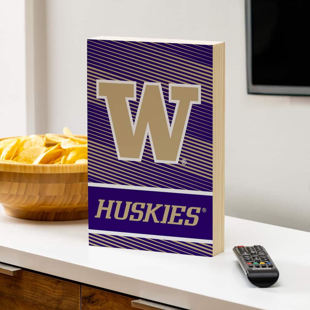 University of Washington Wooden Tabletop Mantel Shelf Sign