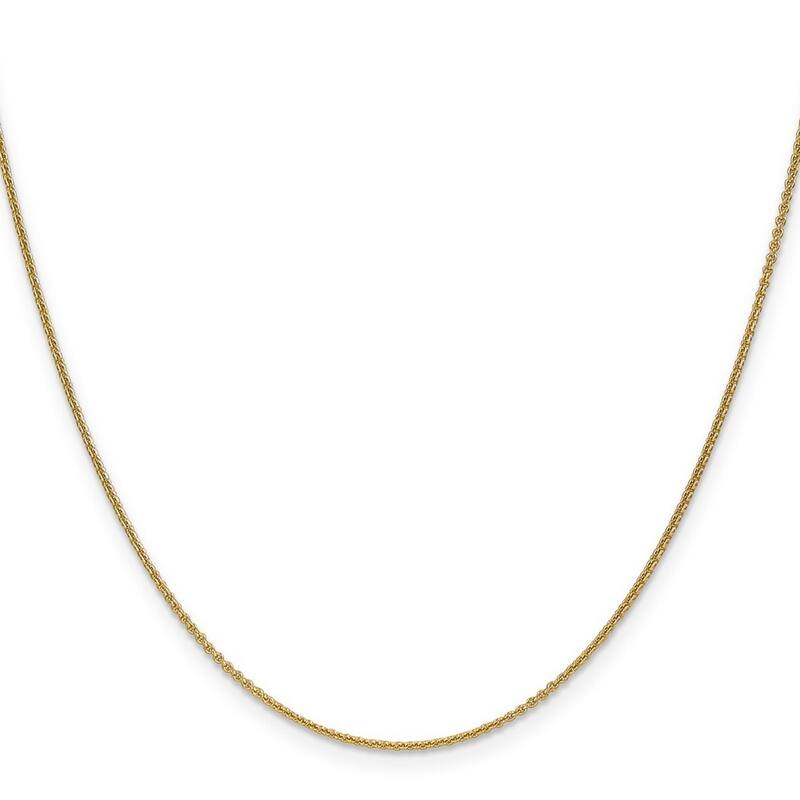 Curata Italian 14k Yellow Gold 1.1mm Round Cable Chain Necklace (Lobster) Options: 16 18 20