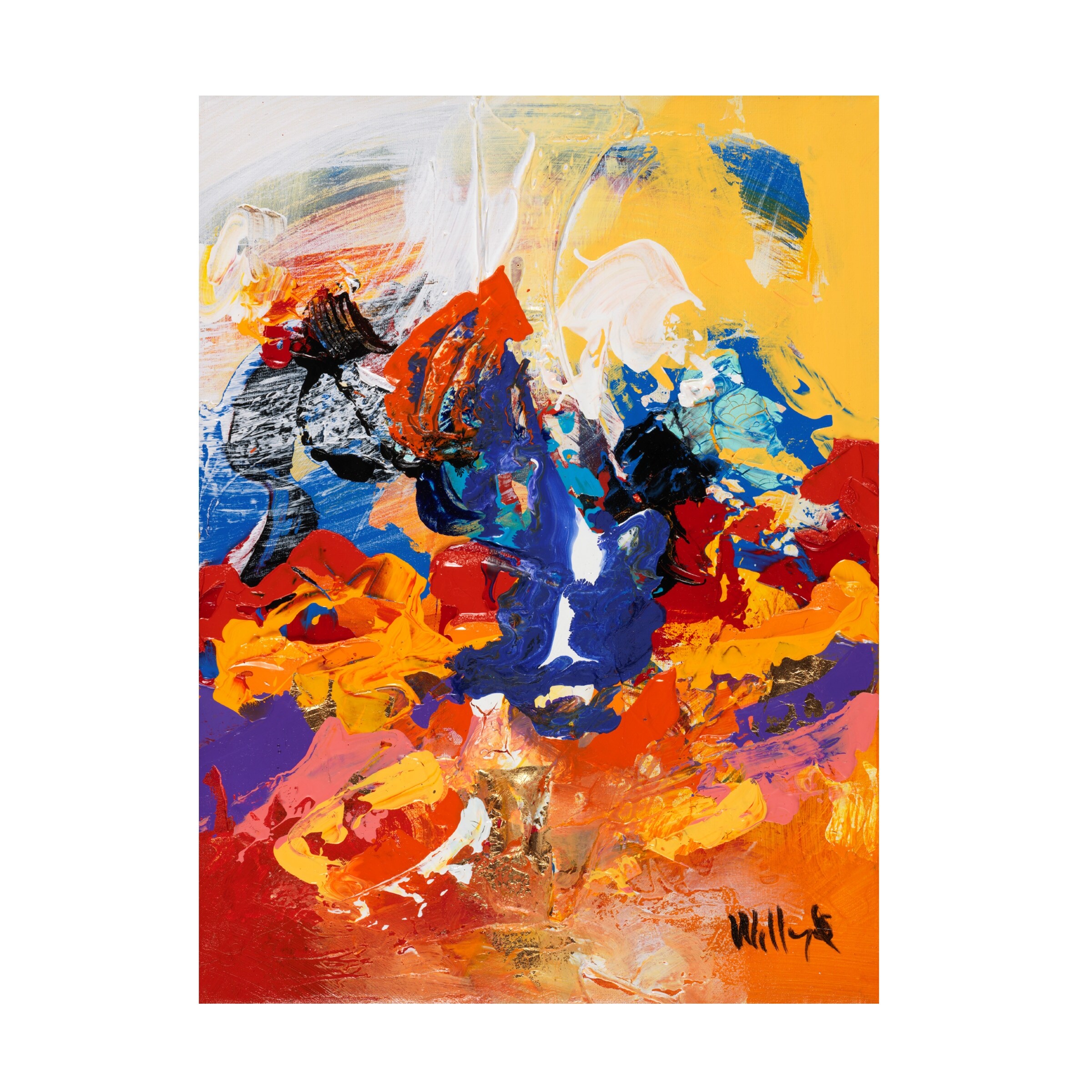 William Malucu 'Abstract Red and Yellow 02' Canvas Art - Bed Bath