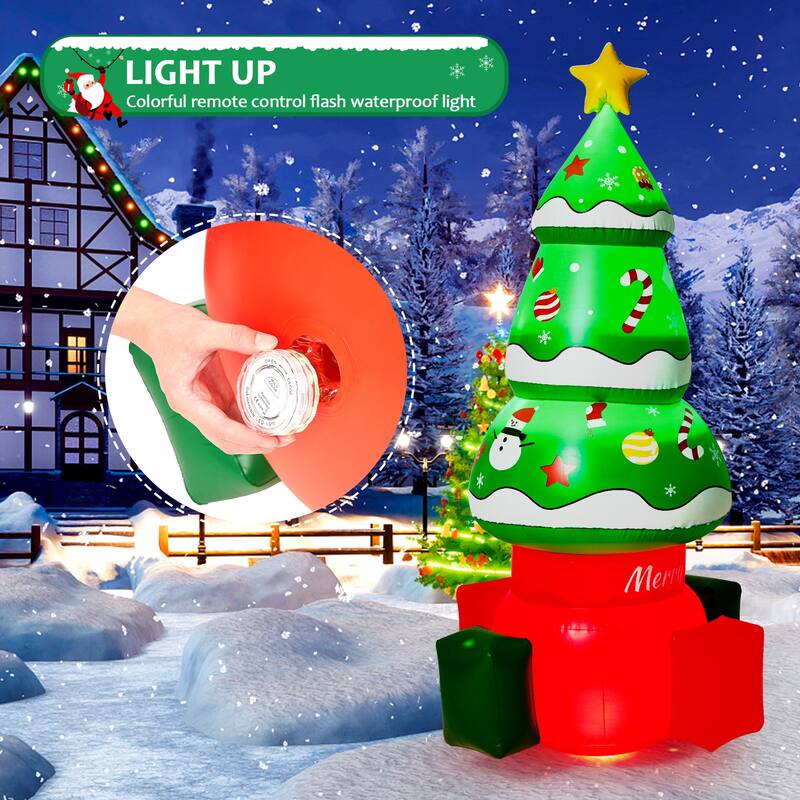 5.6 FT Christmas Inflatable Tree Blow Up Xmas Trees - color