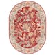 SAFAVIEH Handmade Chelsea Ashlyn French Country Floral Wool Rug - 4'6" x 6'6" Oval - Red