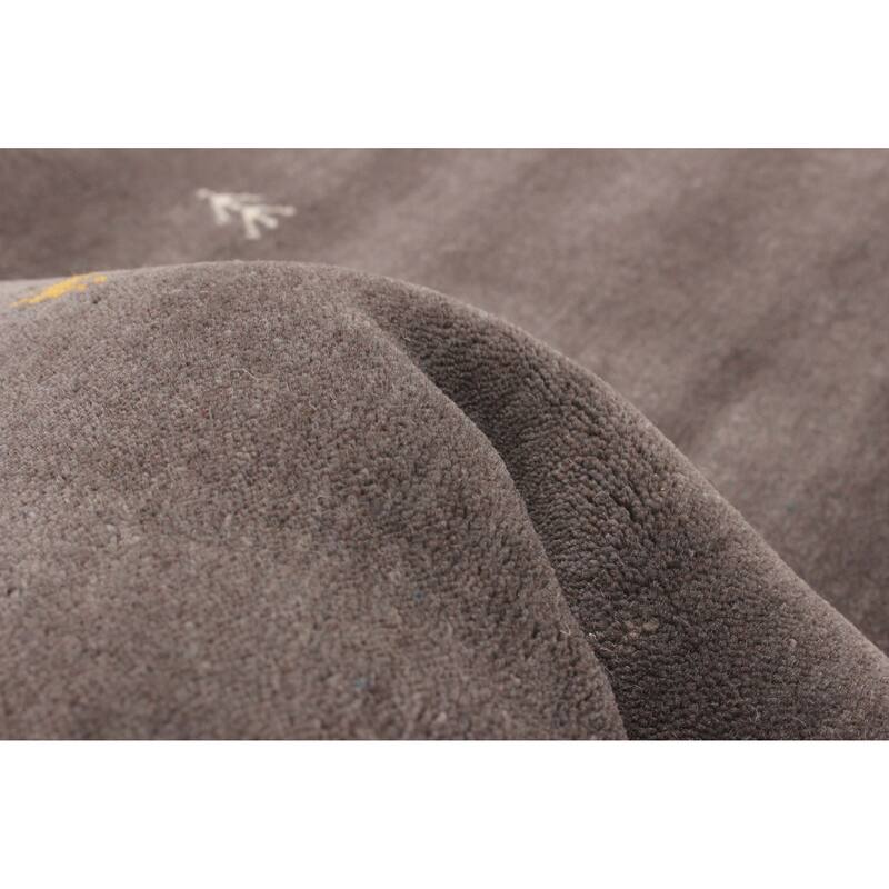 Kashkuli Gabbeh Grey Rug 3'11" x 3'11" - 3'11 x 3'11