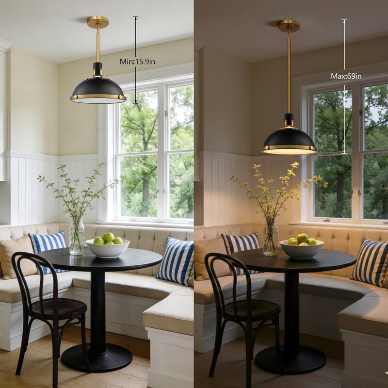 3-Light Farmhouse 3-Light Dome Chandelier Metal Pendant Light