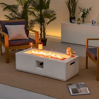 42'' Terrazzo Fire Pit Table 50,000 BTU Rectangle Propane Fire Pit