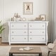 preview thumbnail 3 of 26, Modern Wood Dresser with Golden Ring Handles, Antique White Storage Organizer for Living Room Entryway