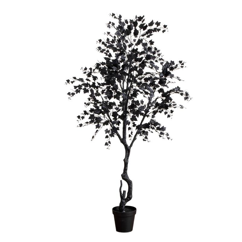 7-ft Artificial Halloween Black Maple Tree