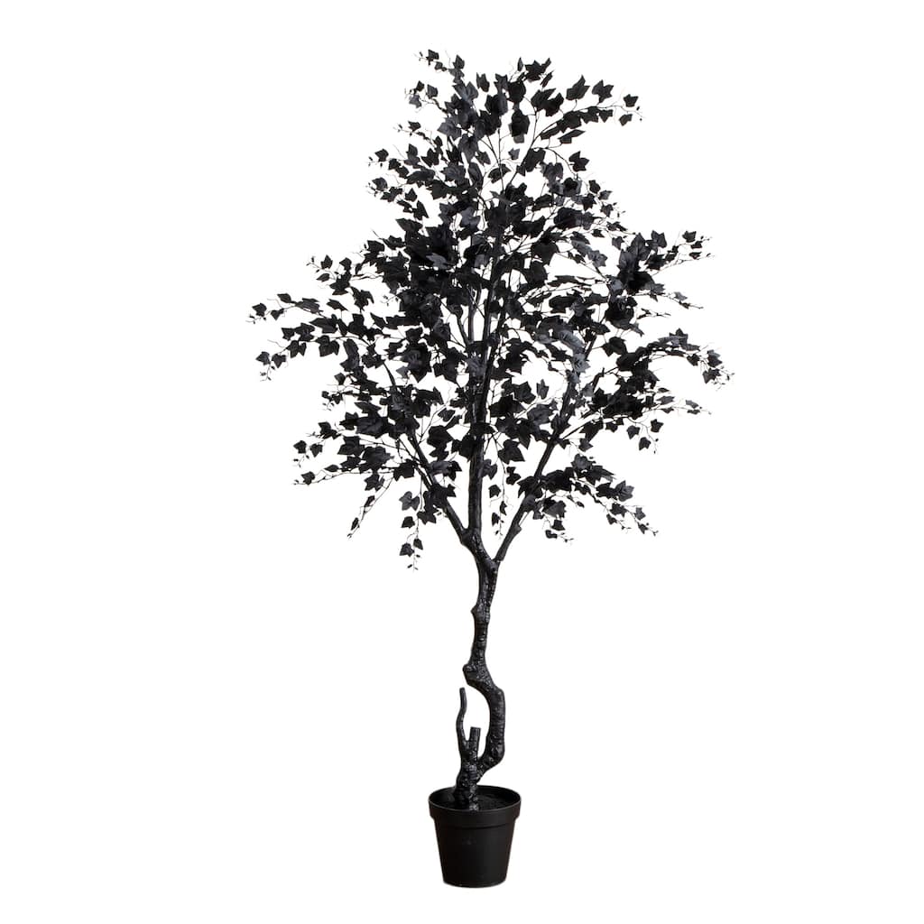 7-ft Artificial Halloween Black Maple Tree