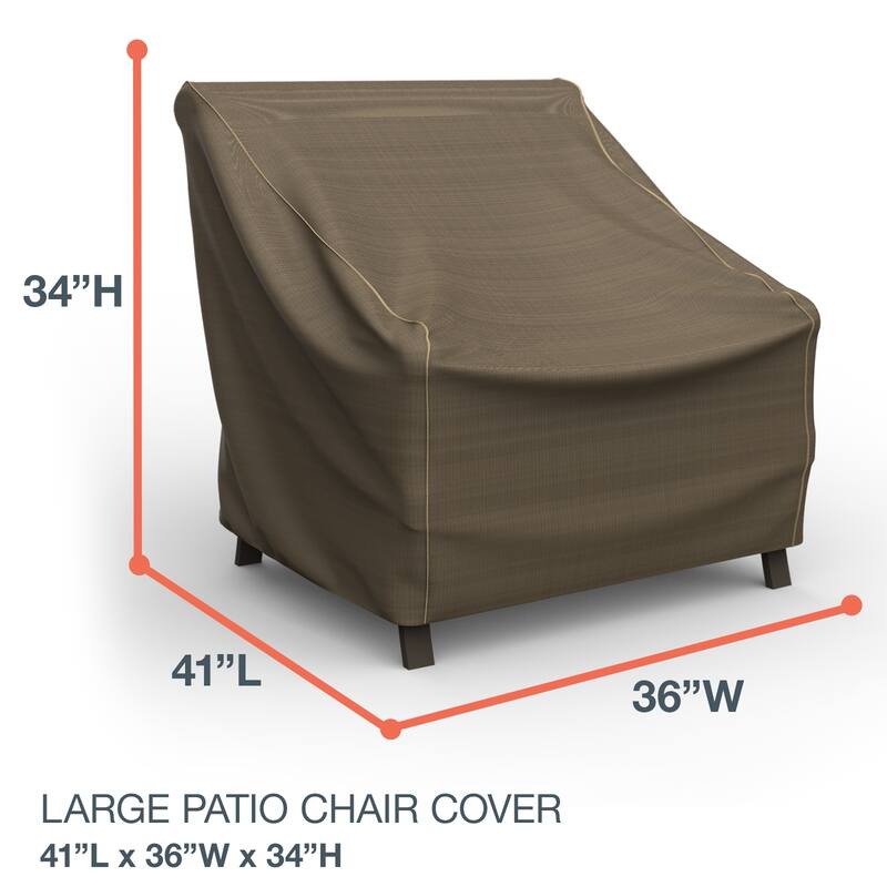 Budge StormBlock™ Hillside Black and Tan Patio Chair Cover - Large - 34"H x 36"W x 41" Deep
