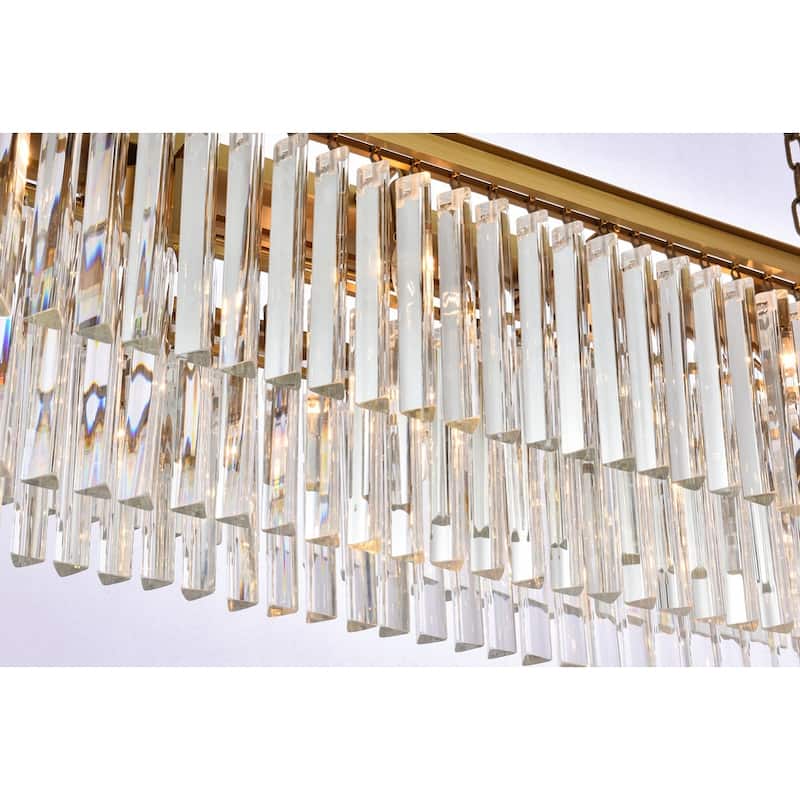 Indigo Home rectangle crystal chandelier in satin gold