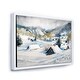 preview thumbnail 9 of 10, Designart "Mountain Village In Winter" Traditional Framed Canvas Wall Art Print 20 In. Wide x 12 In. High - White