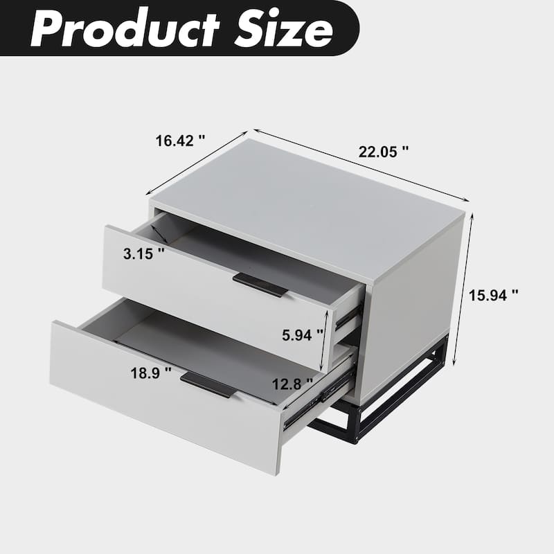 Nightstand With 2 Drawer
