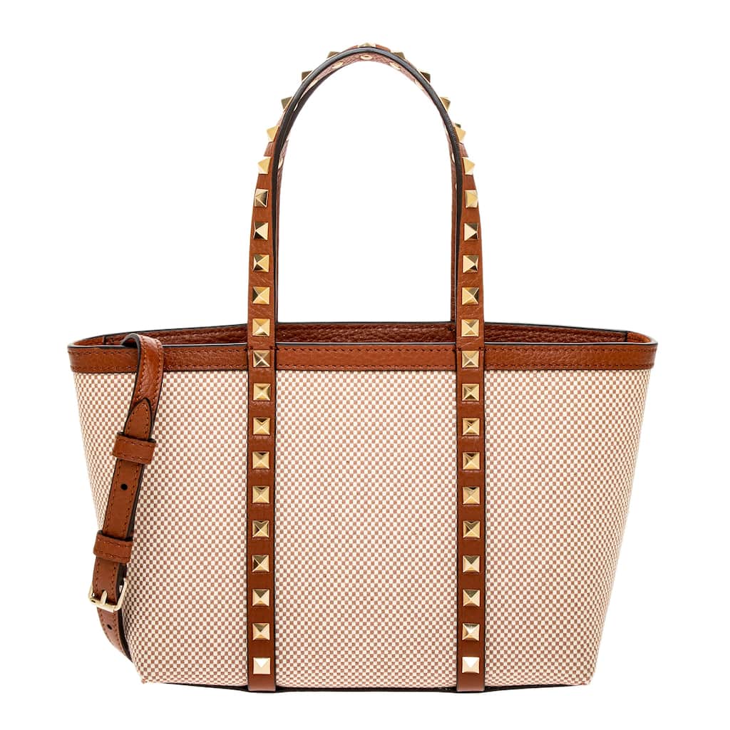 Valentino Rockstud Mini Canvas Tote