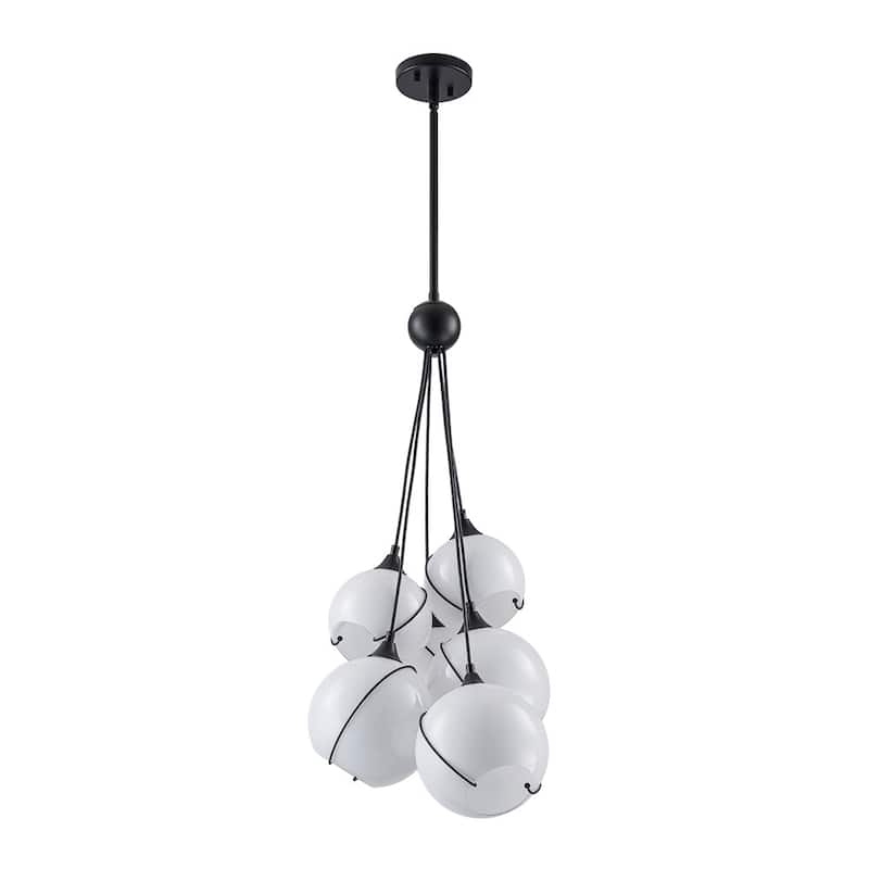 Classic Elegant Milky White Glass Globe Cluster Chandelier