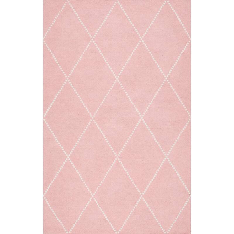Nuloom Handmade Dotted Trellis Wool Kids Nursery Rug