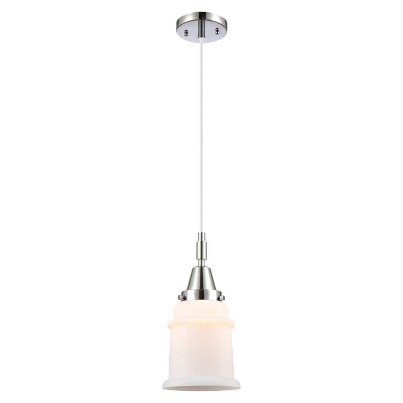 Innovations Lighting Downtown Urban - Caden Canton - 1 Light 6" Cord Hung Mini Pendant - Polished Chrome/Matte White Shade