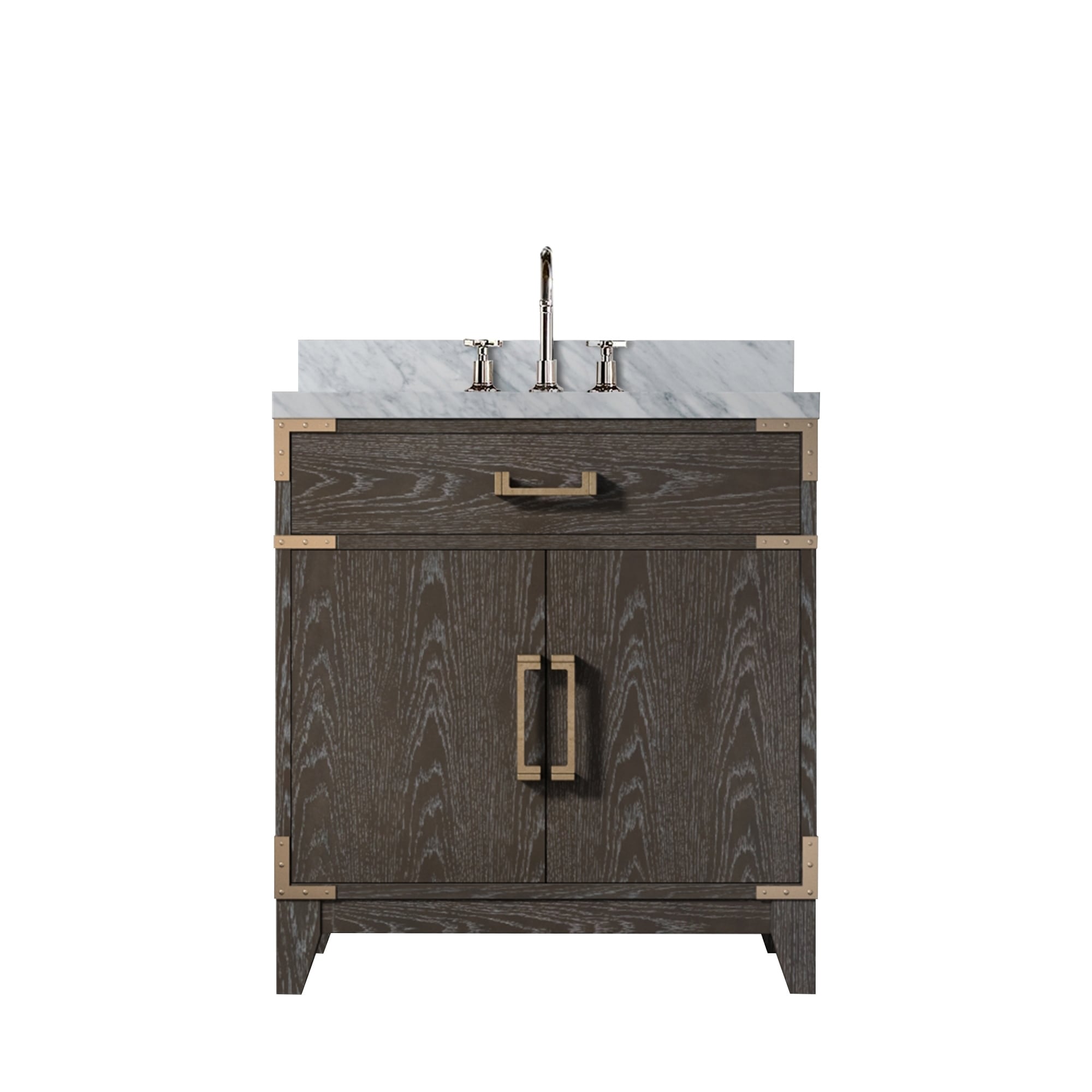 Laurel Bath Vanity Carrara Marble Top, Sink and Faucet
