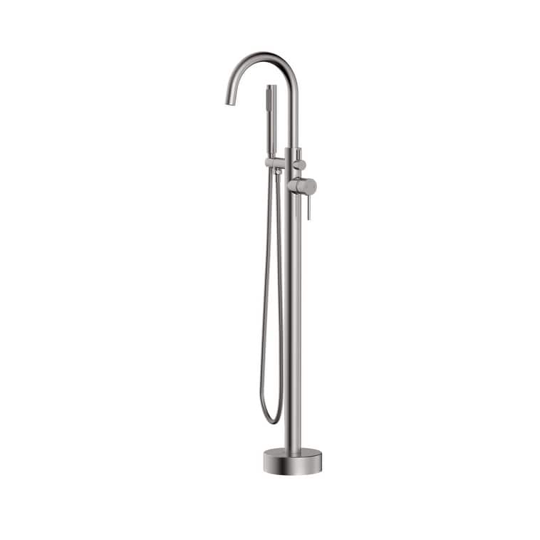 Elegant Lighting FAT-8001 Steven Floor Mounted Clawfoot Tub Filler - Brushed Nickel