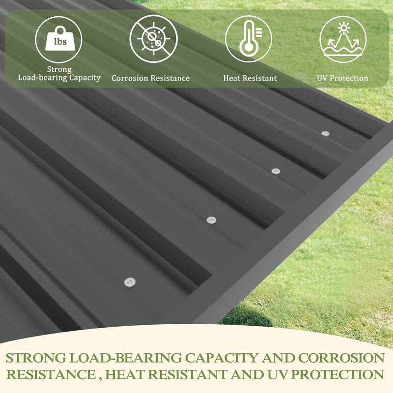 VEIKOUS Wood BBQ Grill Gazebo with Steel Roof for Patio Garden Backyard and Lawn