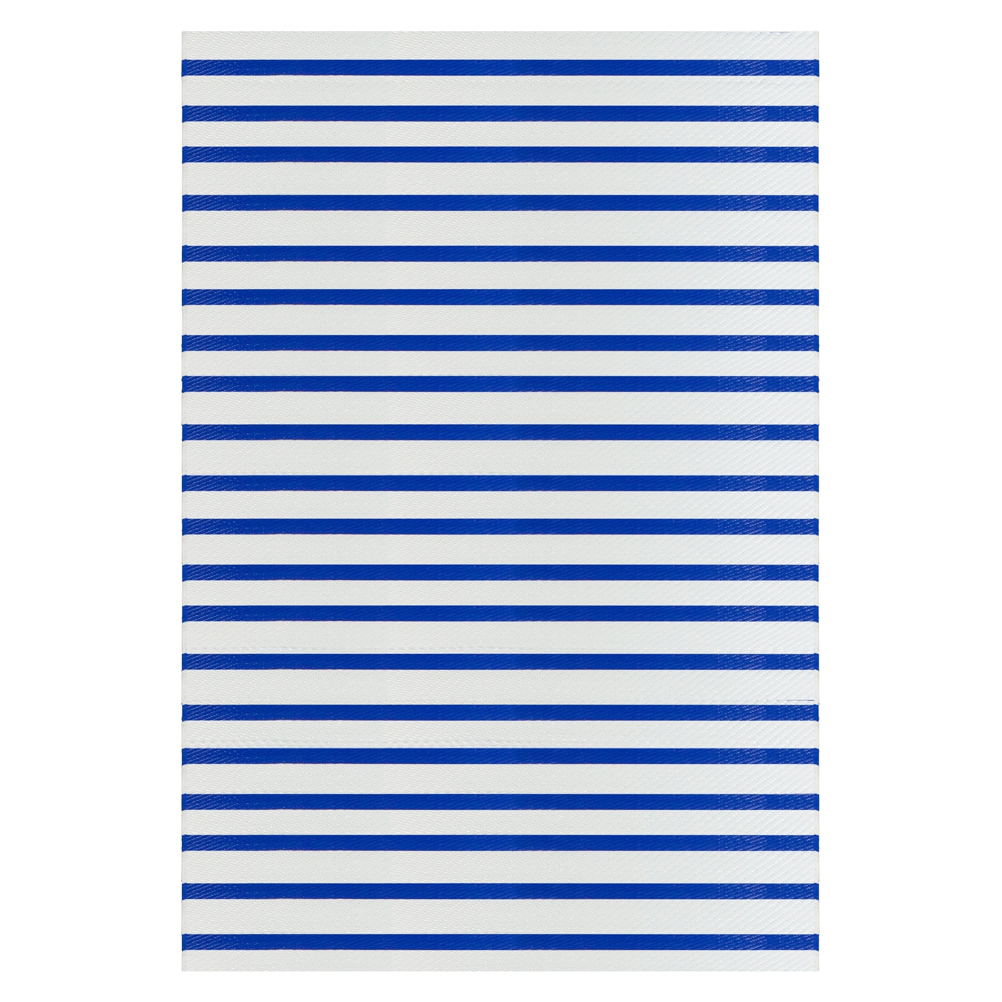 4' x 6' Blue and White Striped Rectangular Outdoor Area Rug - 4' x 6'
