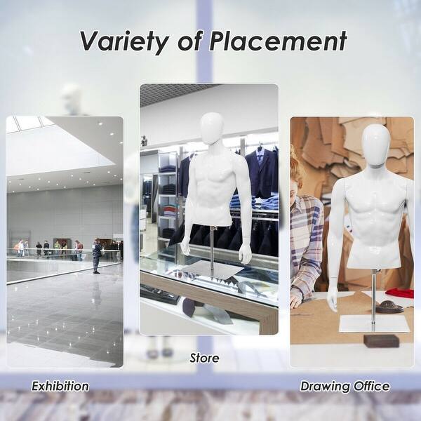 Plastic Half Body Head Turn Male Mannequin With Base Overstock 29745373 How to draw part 2 anime amino. usd
