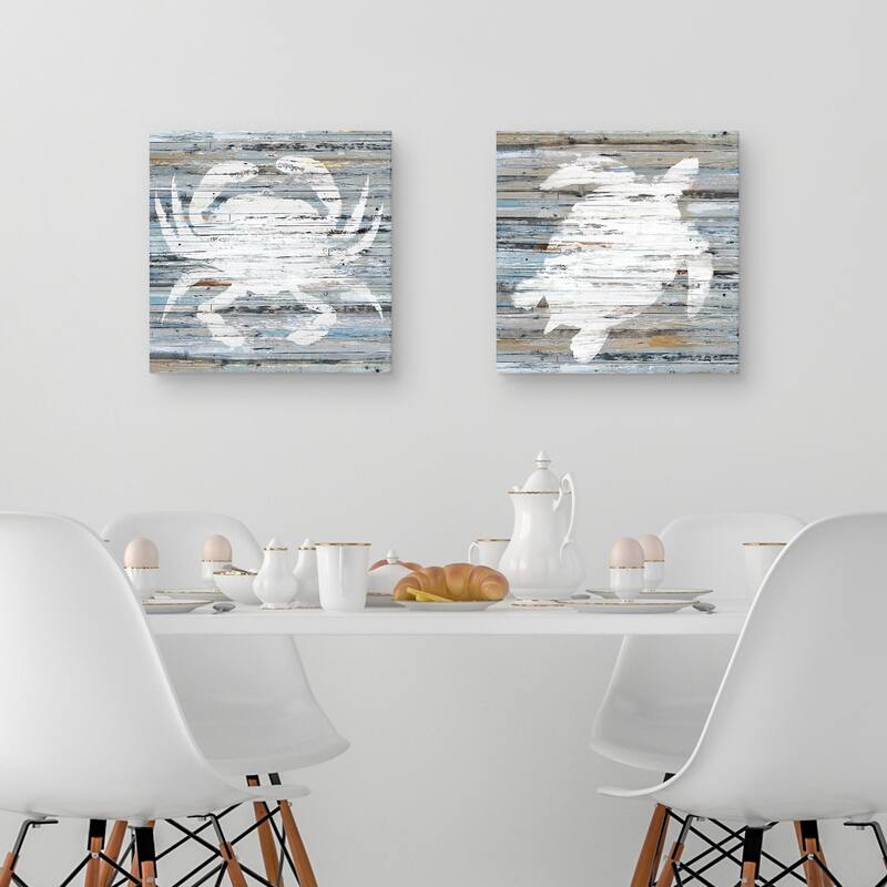 Beach Crab & Beach Turtle by Studio Arts Canvas Art Prints