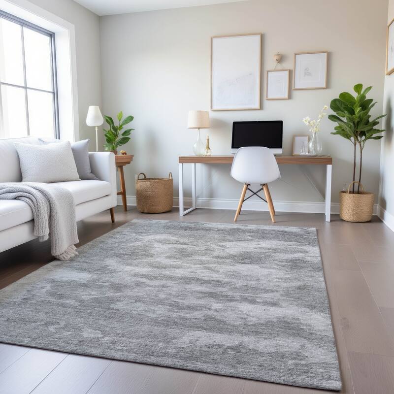 Premium Washable Super Soft Contemporary Mayfield Rug - Silver - 8' x 10'