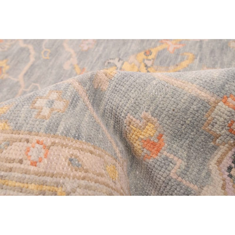 ECARPETGALLERY Hand-knotted Modern Oushak Light Denim Blue Wool Rug - 8'1 x 10'1