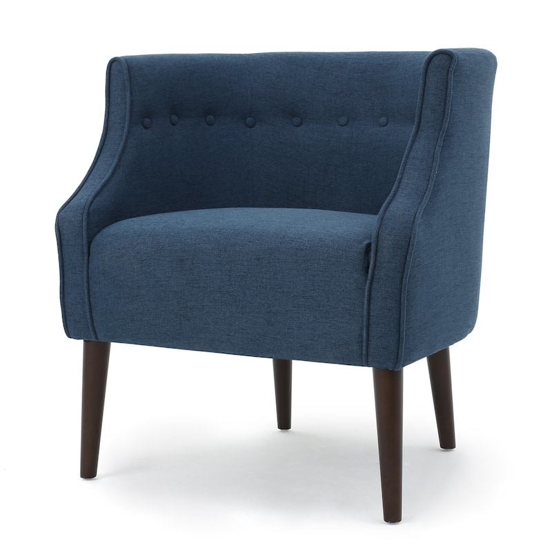 Roomfitters Upholstered Club Accent Chair with Curved Back and Button Tufting, Modern Lounge Chair for Living Room or Bedroom