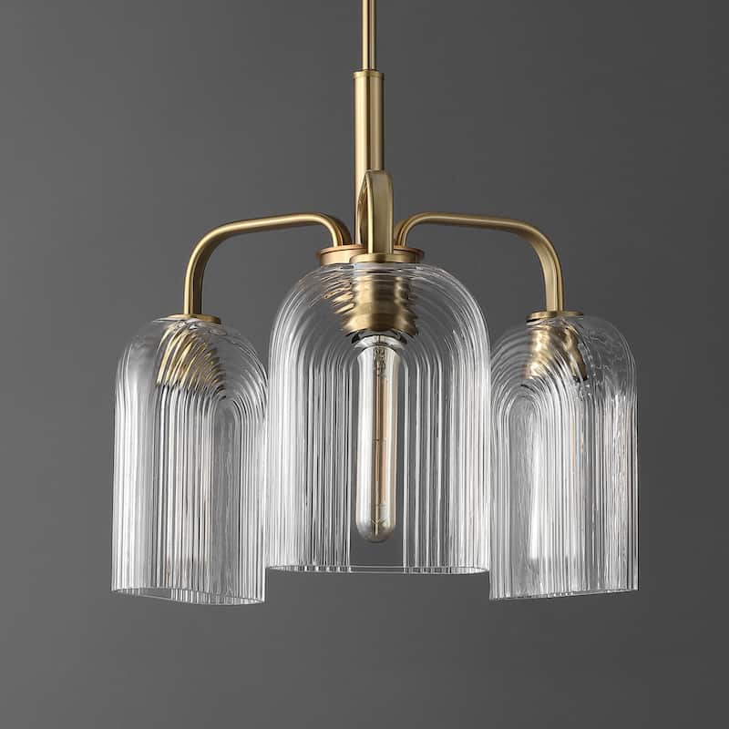 SAFAVIEH Lighting Romeyn 3-light Adjustable Pendant Chandelier (LED Bulbs Included) - 21 in. x 21 in. x 25-55 in.