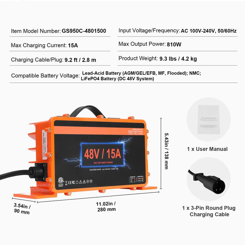 Golf Cart Battery Charger for Club Car EZGO Yamaha