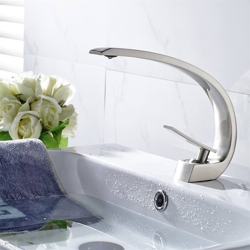 Modern Bathroom Faucet, Single Handle Single Hole Bathroom Sink Faucet