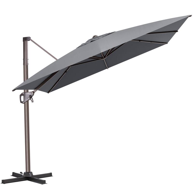 11 x 9 FT Rectangle Outdoor Premium Patio Cantilever Offset Umbrella