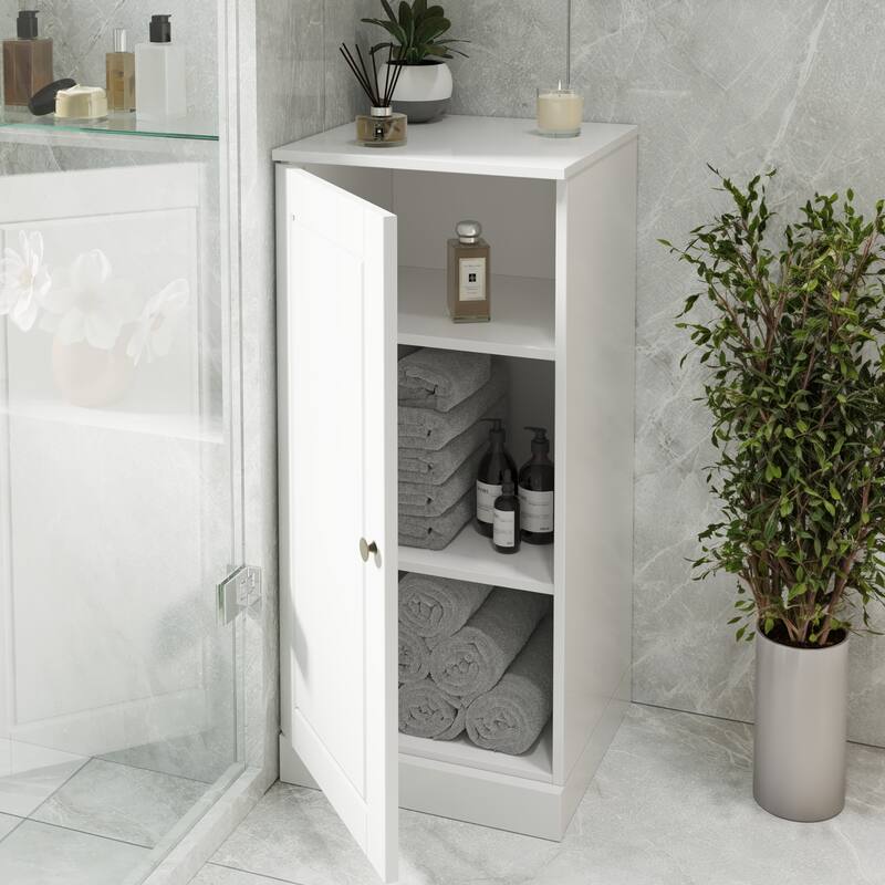 Palace Imports Solid Wood Bathroom Storage Cabinet, Raised Panel Door, Adjustable Shelves