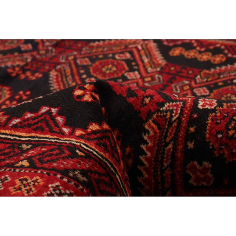 ECARPETGALLERY Hand-knotted Royal Baluch Black, Red Wool Rug - 3'2 x 6'0