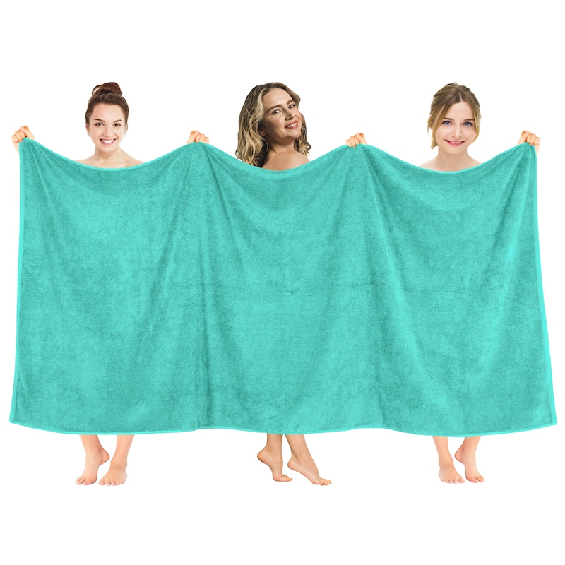 American Soft Linen 40x80 Inch Premium, Soft & Luxury 100% Ringspun Genuine Cotton Extra Large Jumbo Turkish Bath Towel - Turquoise
