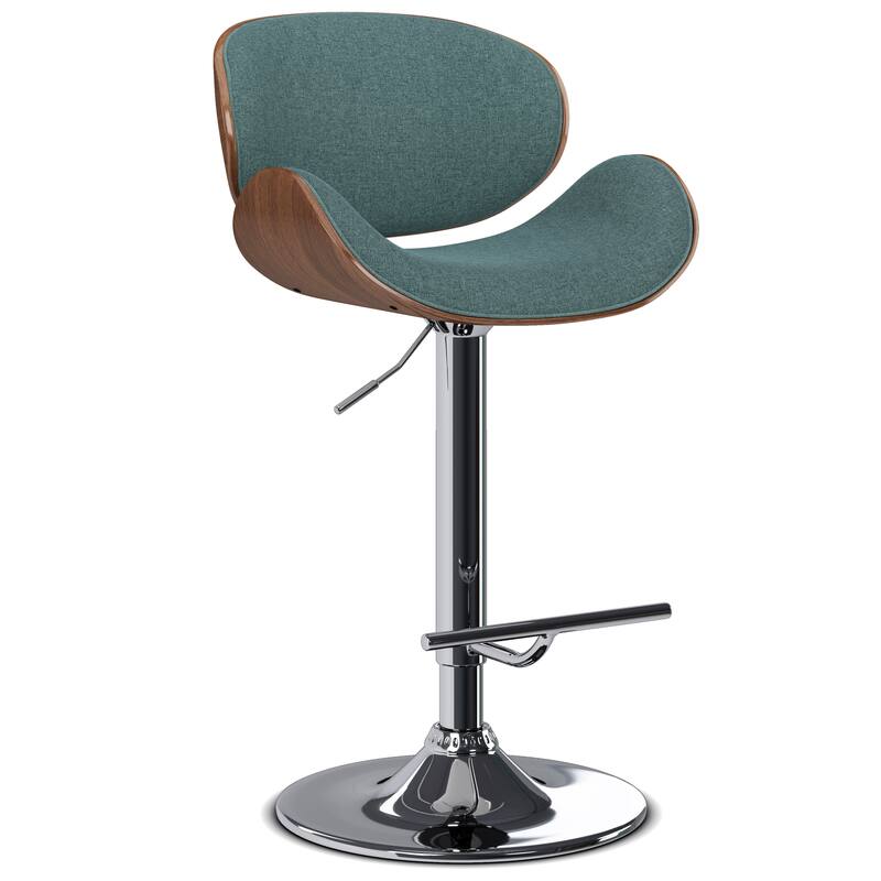 WYNDENHALL Avondale Mid Century Modern Bentwood Adjustable Swivel Bar Stool - 20.9 W x 20.5 D x 45.3 H
