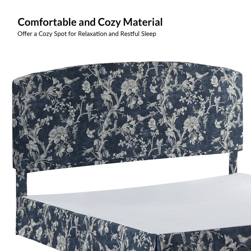 Knut Traditional 2 Piece Bedroom Upholstered Platform Bed with Washable Slipcover Set-QB by HULALA HOME