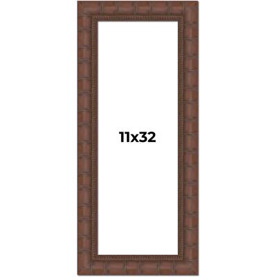 11x32 Frame Pewter Solid Wood Picture Frame Width 1.625 Inches | Interior Frame Depth 0.6875 Inches